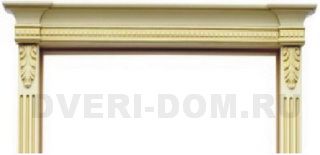 Капитель на полотна шириной 600-900 мм (комплект карниз, фигурные наличники-2шт) эмаль RAL9001 (к Фламенко, Вуаль, Олимп)