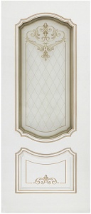 Соло Грейс Шейл Дорс эмаль белая + патина белое золото вариант-4 - стекло