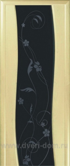 Грация -3 беленый дуб- черный триплекс рисунок вьюнок