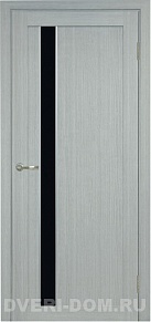 528 АПП  Оптима Порте экошпон Дуб Серый молдинг - стеклопакет лакобель черный