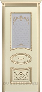 Ария Шейл Дорс эмаль слоновая кость + патина золото вариант-3 - стекло