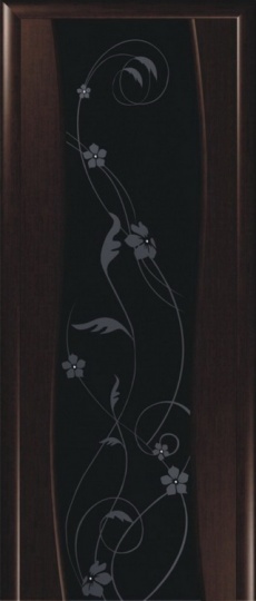Грация -3 венге - черный триплекс рисунок вьюнок